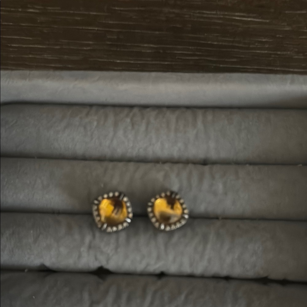 David Yurman Yellow Gemstone Stud Earrings